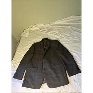 RALPH LAUREN Blazer Sport Coat Mens 43‎ Reg Brown Black Micro Check Wool Macys